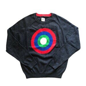 Mini Boden Boys Bullseye Cotton Cashmere Grey Sweater NWOT